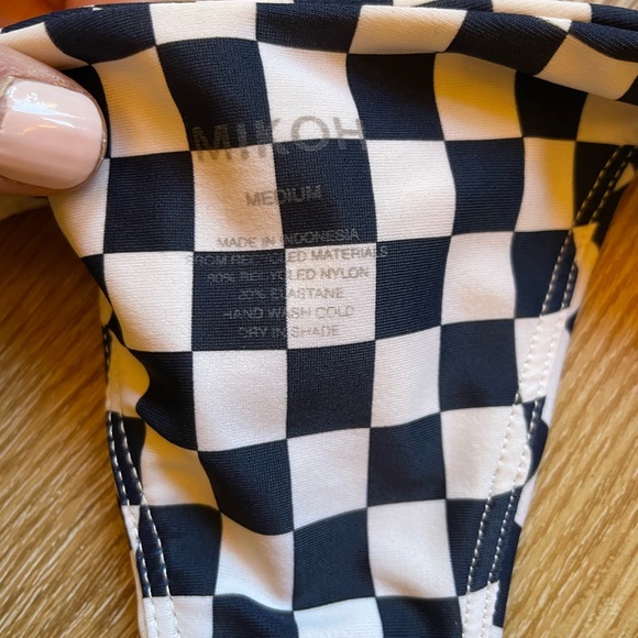 Mikoh Navy and White Checkered Lima Bikini Top small and bottoms medium - Picture 14 of 15